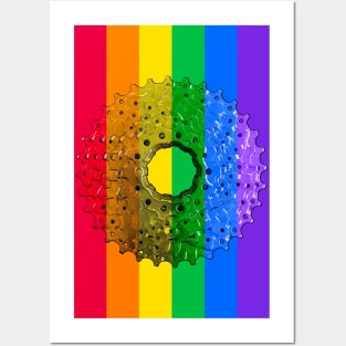 Rainbow Pride Flag Bicycle Cassette Posters and Art